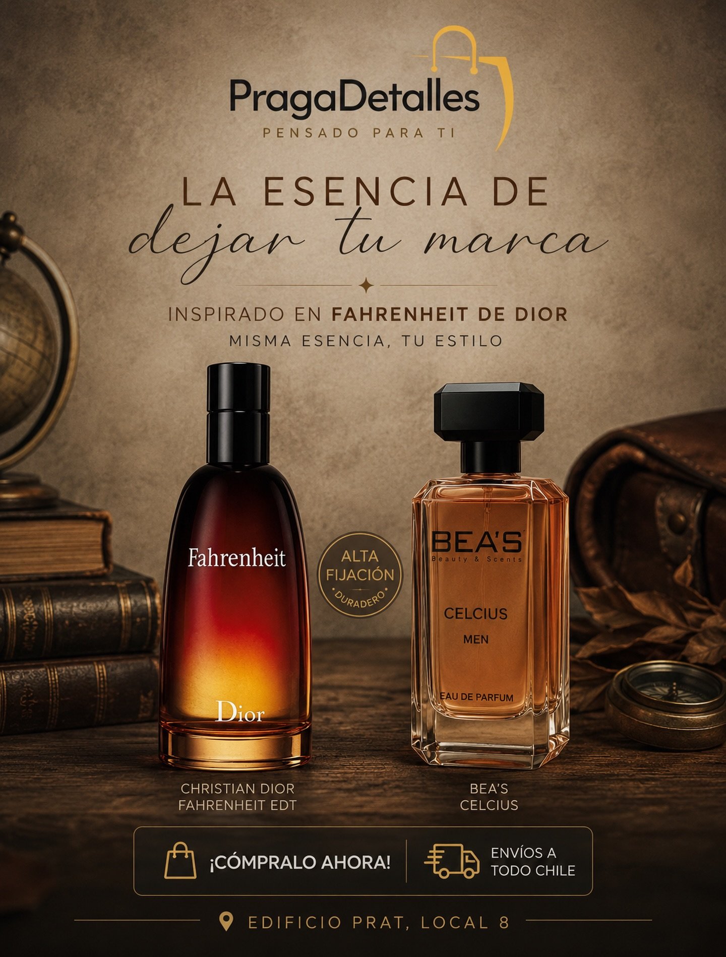 Perfume Bea's Celsious inspirado en Fahrenheit de Dior — Praga Detalles